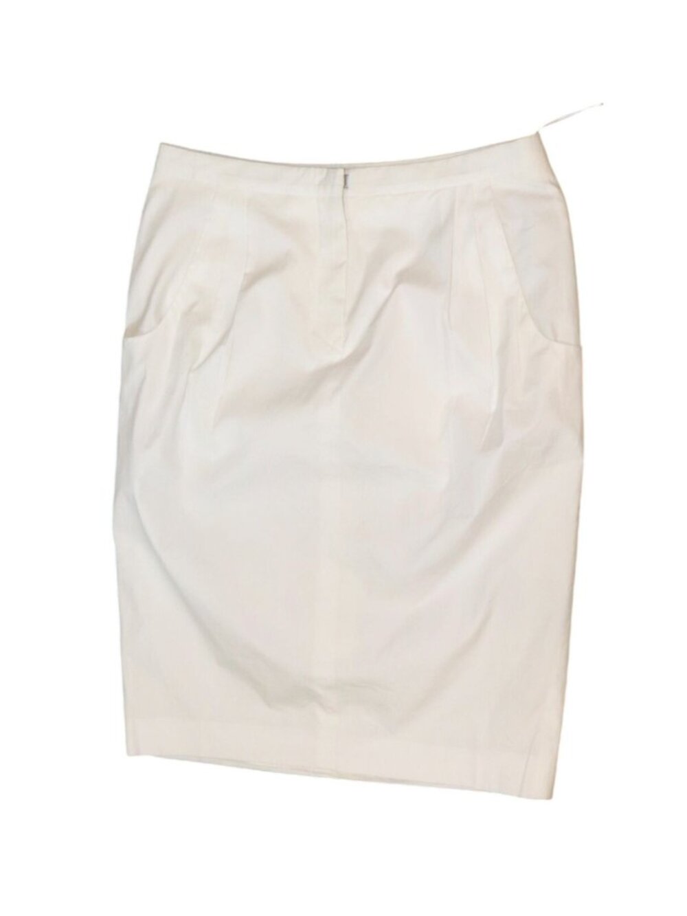 Jil Sander White Cotton Blend Pencil Skirt Size 36 Made In Italy